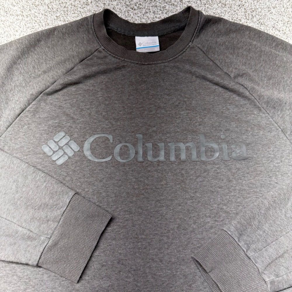Men’s Charcoal Brown‎ Logo Columbia Charcoal Crewneck Sweater Size XL
